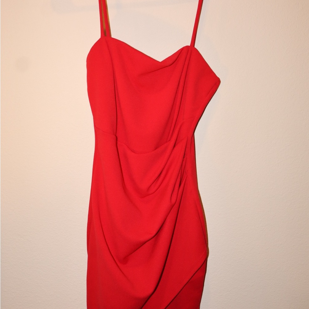 Windsor Strapless Red Draped Dress